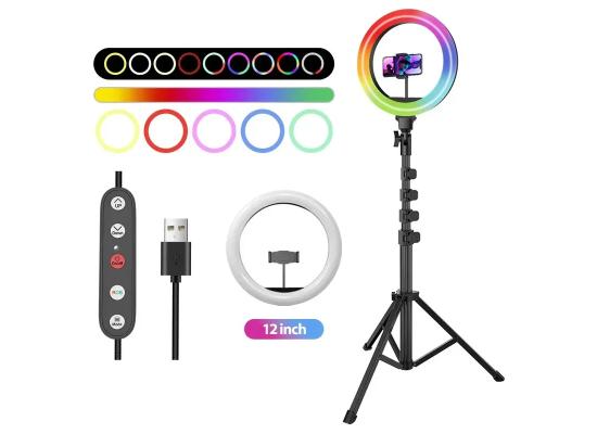 Proove Halo12 RGB Ring LED Lamp (12inch) with Tripod - white